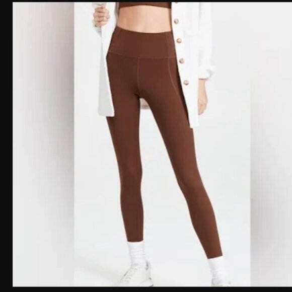Girlfriend Collective 4008 Compressive High Rise Leggings Cropped Brown Sz XS - Picture 1 of 5